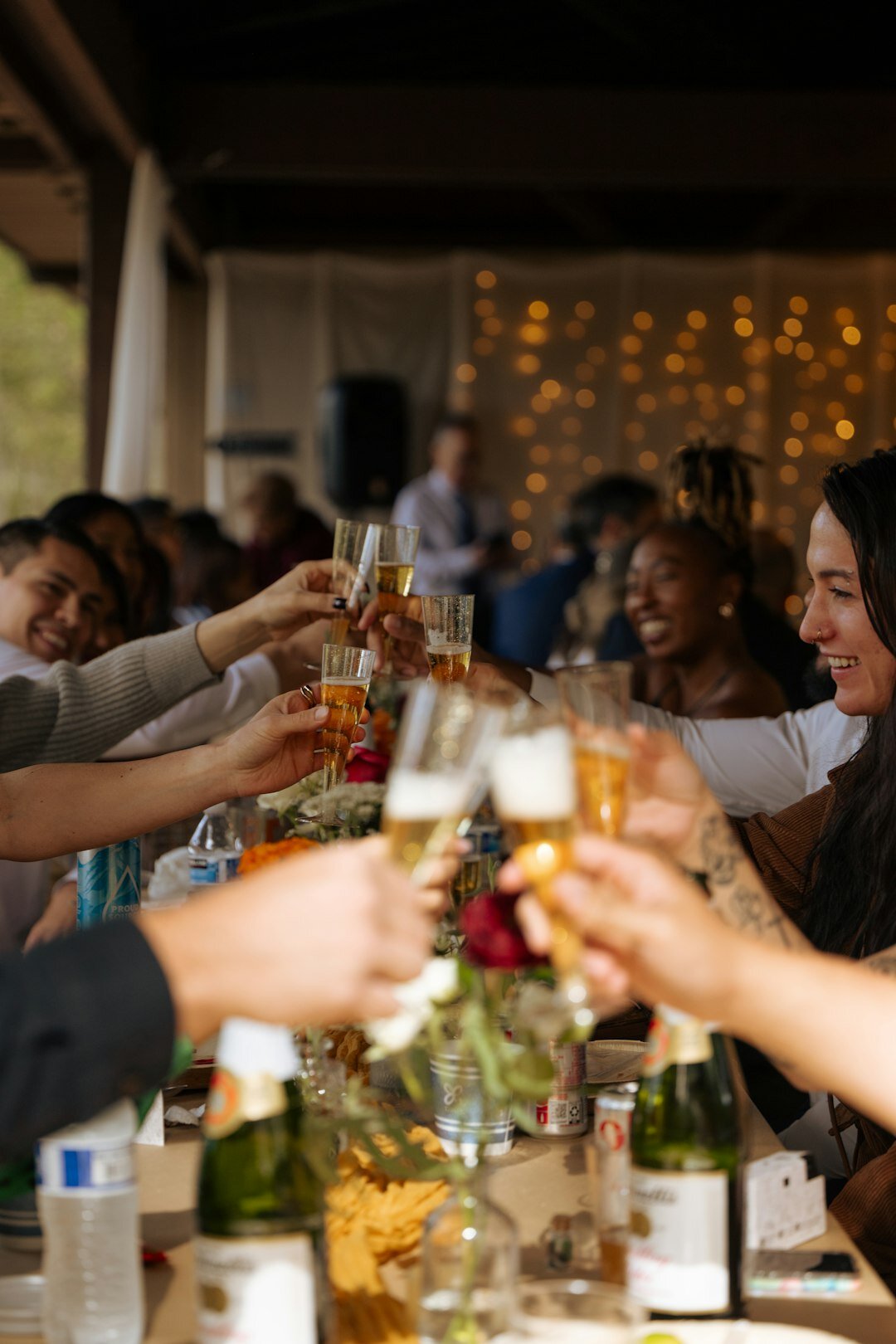 Happy group of seniors celebrating together at a social gathering