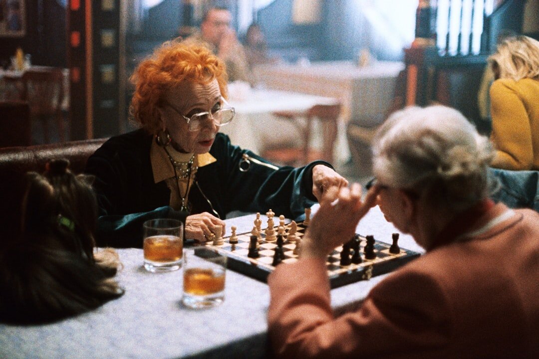 seniors playing chess