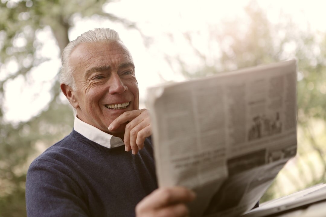 elderly people reading articles